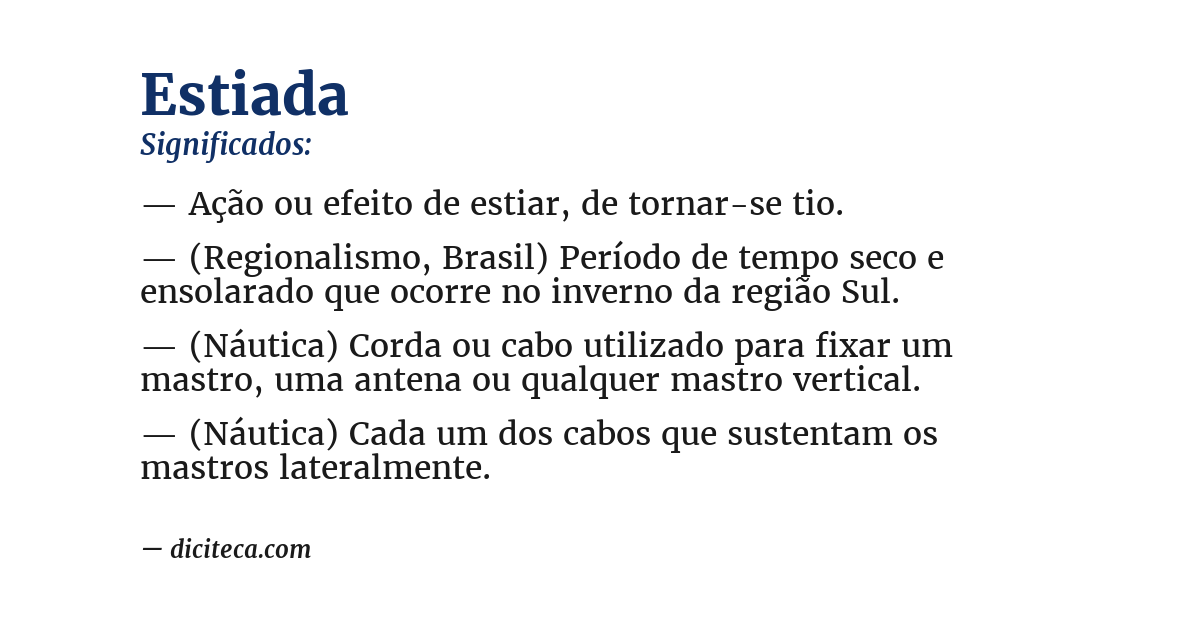 Significado de estiada