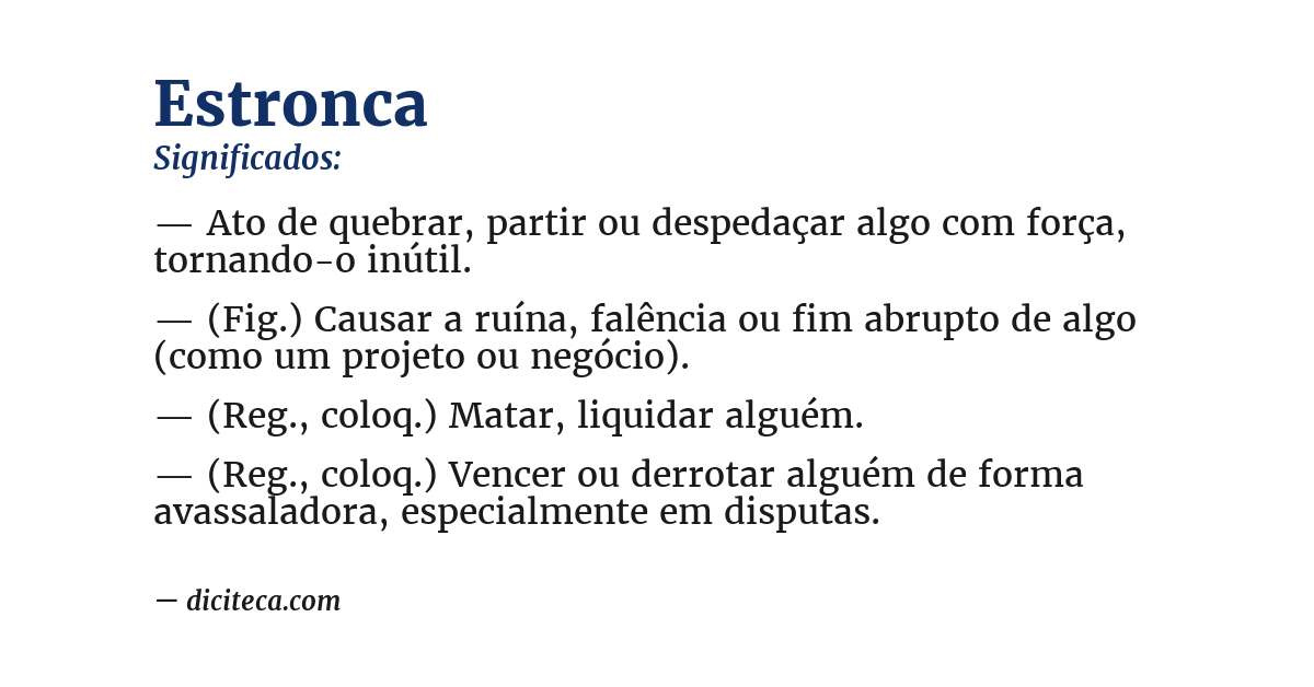 Significado de estronca