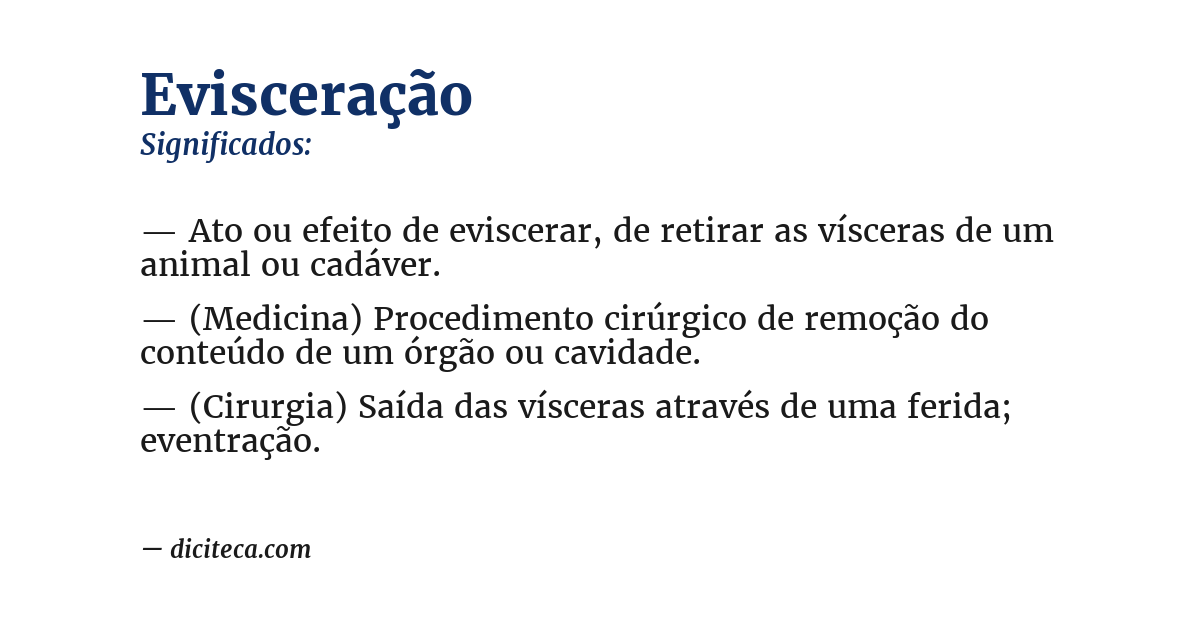 Significado de evisceração