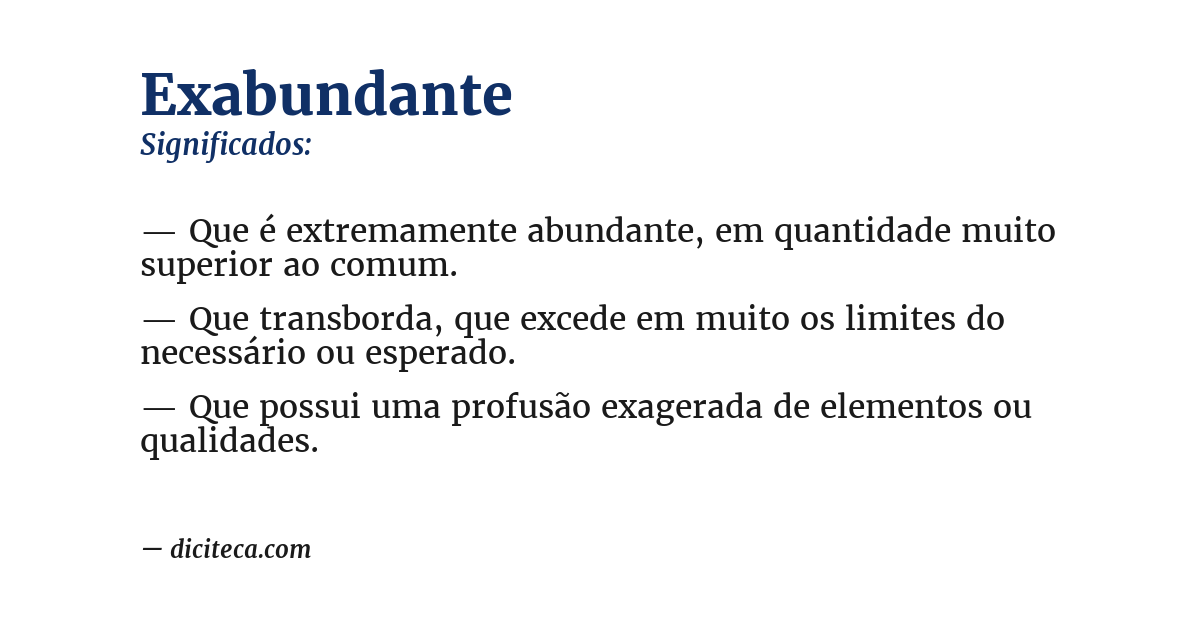Significado de exabundante