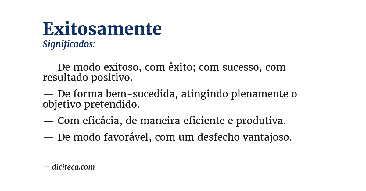 Significado de exitosamente