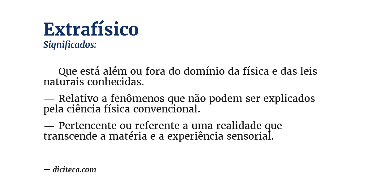 Significado de extrafísico