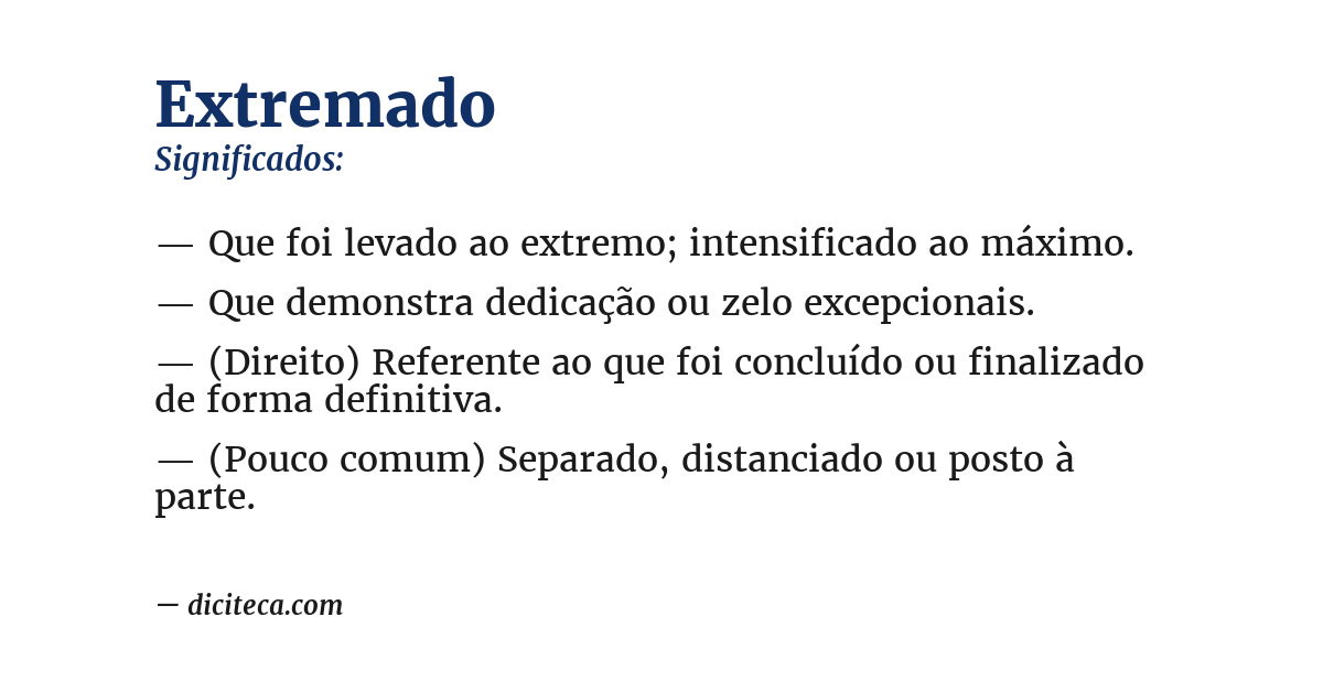 Significado de extremado