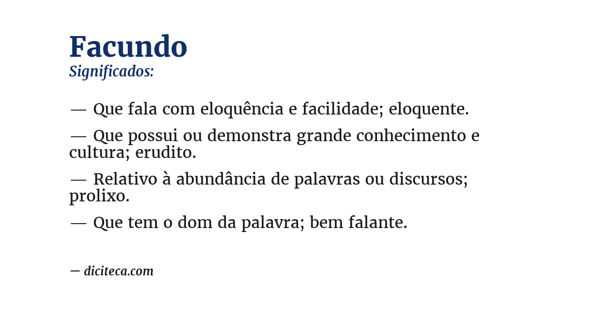 Significado de facundo
