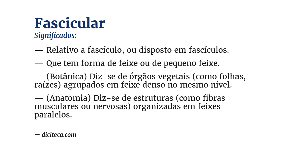 Significado de fascicular