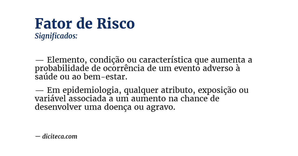 Significado de fator de risco