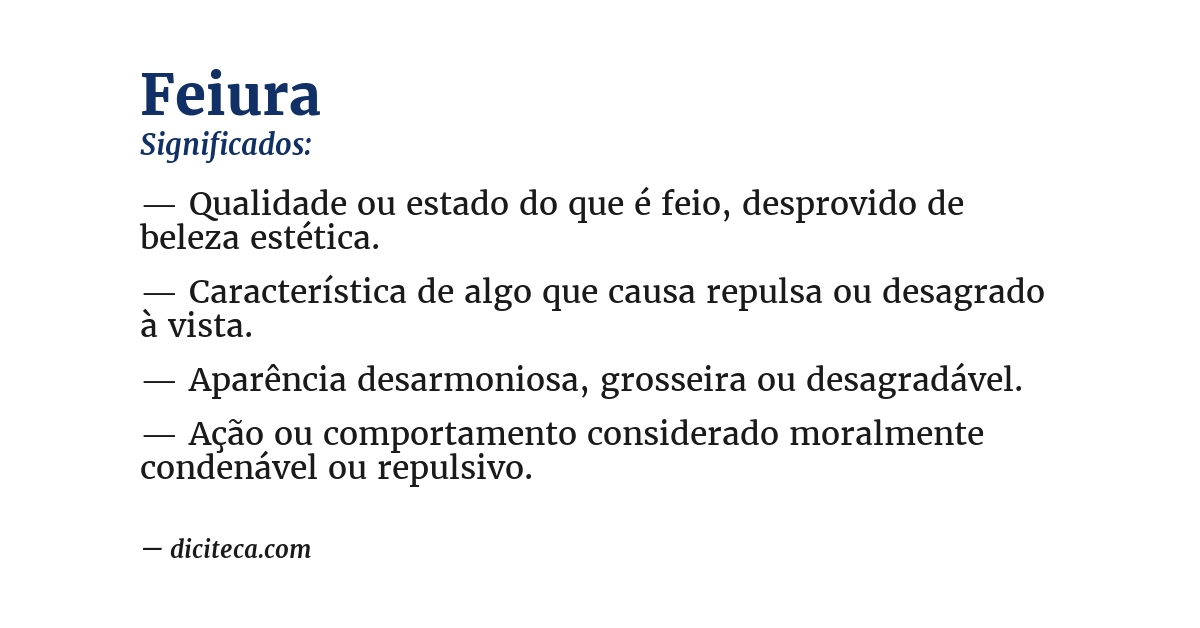 Significado de feiura
