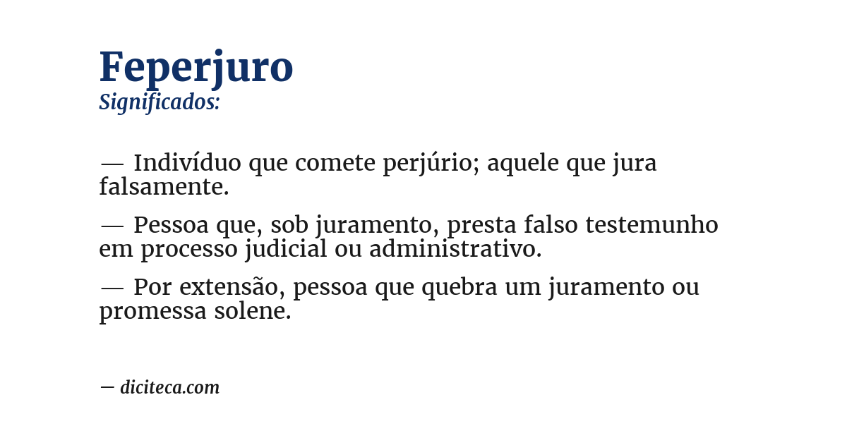 Significado de feperjuro