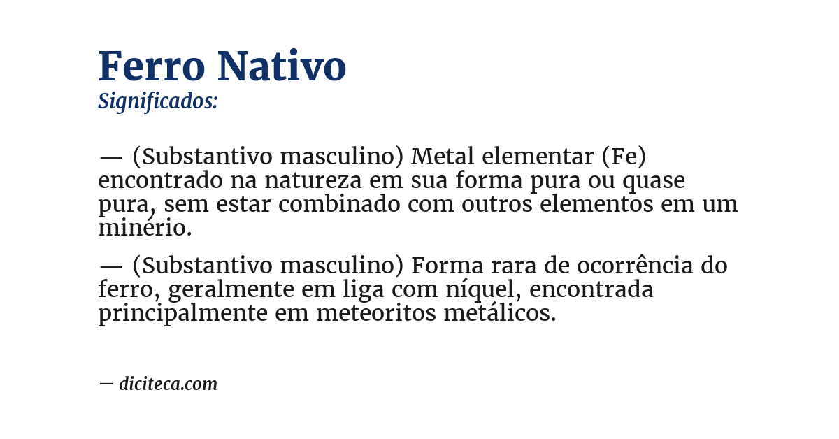 Significado de ferro nativo