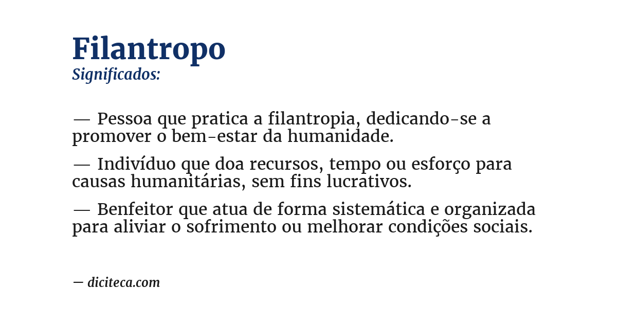 Significado de filantropo