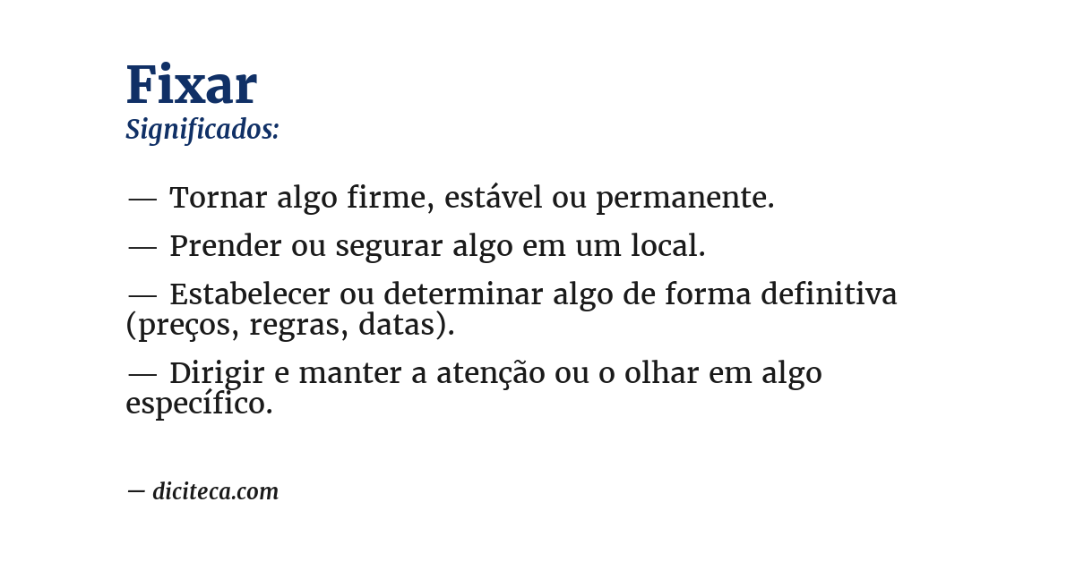 Significado de fixar