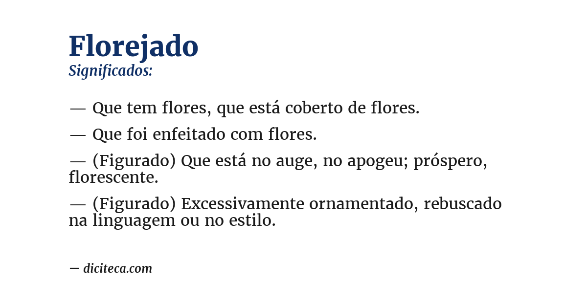 Significado de florejado