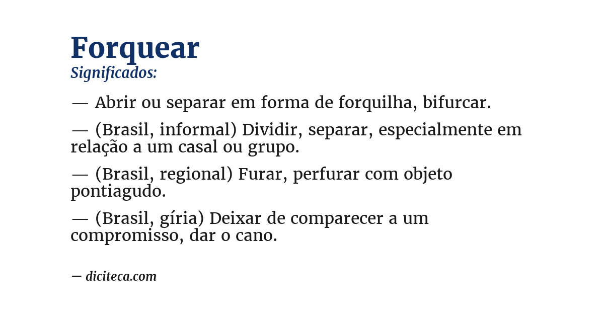 Significado de forquear