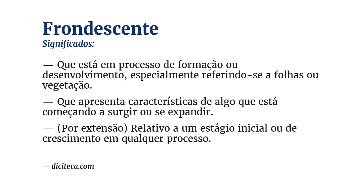 Significado de frondescente