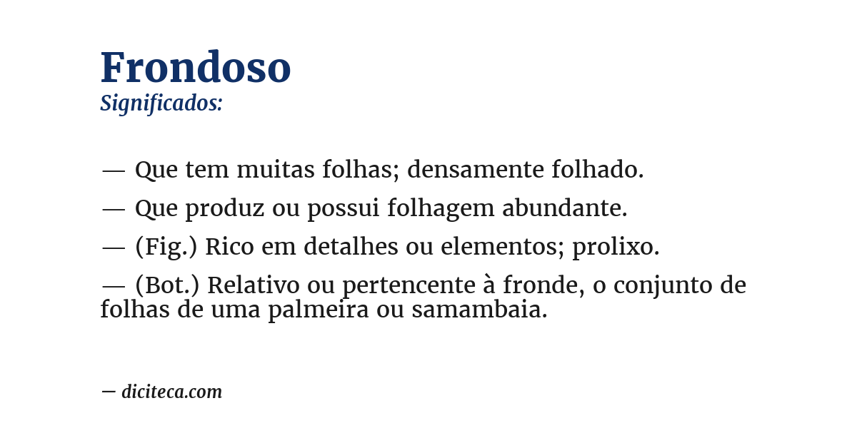 Significado de frondoso