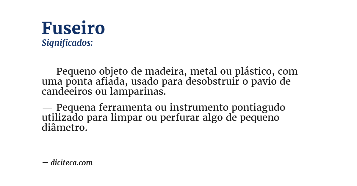 Significado de fuseiro