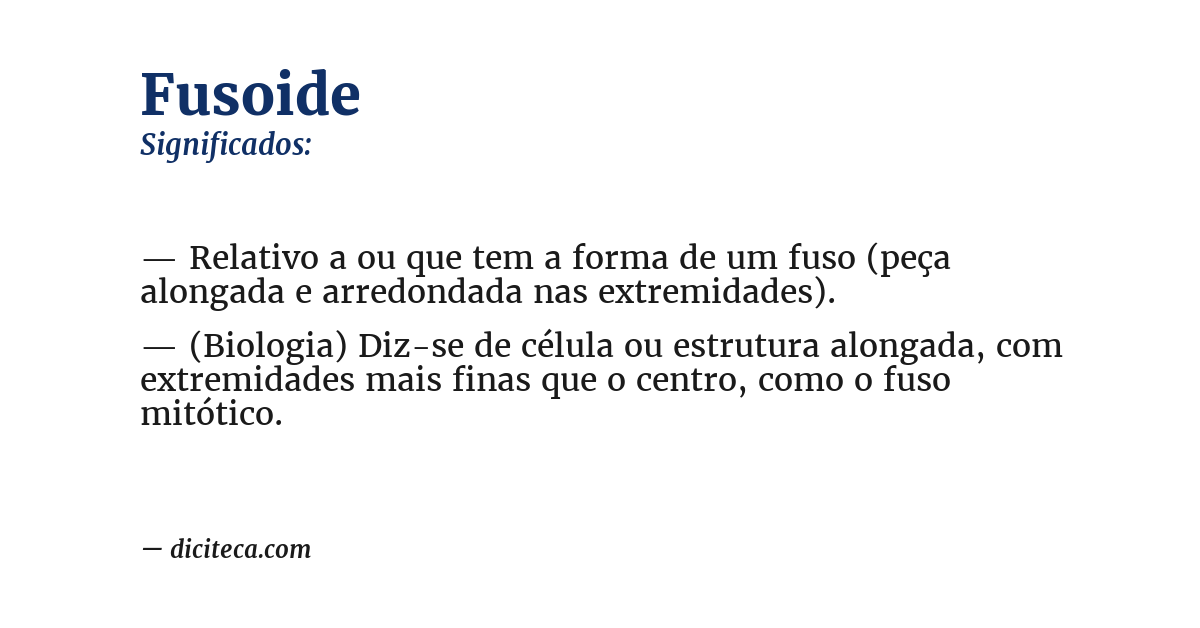 Significado de fusoide