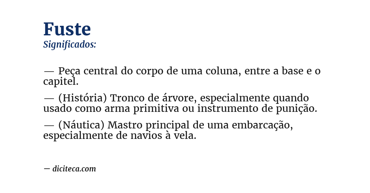 Significado de fuste