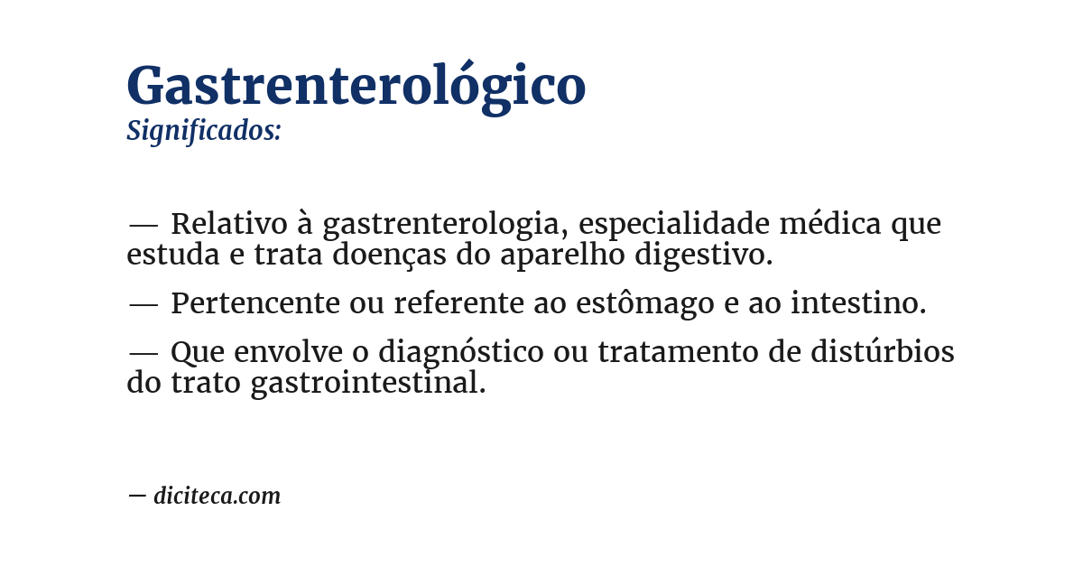 Significado de gastrenterológico