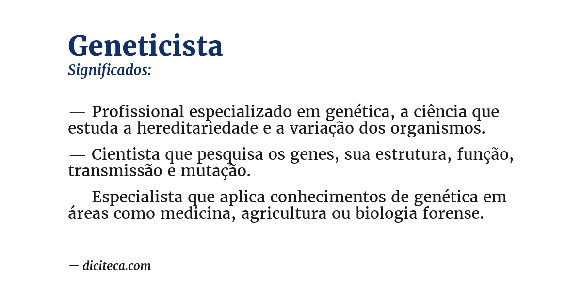 Significado de geneticista
