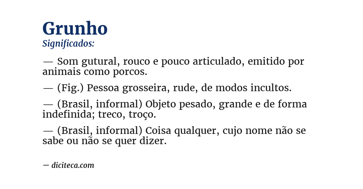 Significado de grunho
