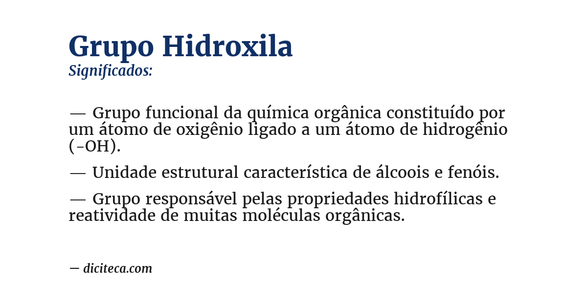 Significado de grupo hidroxila