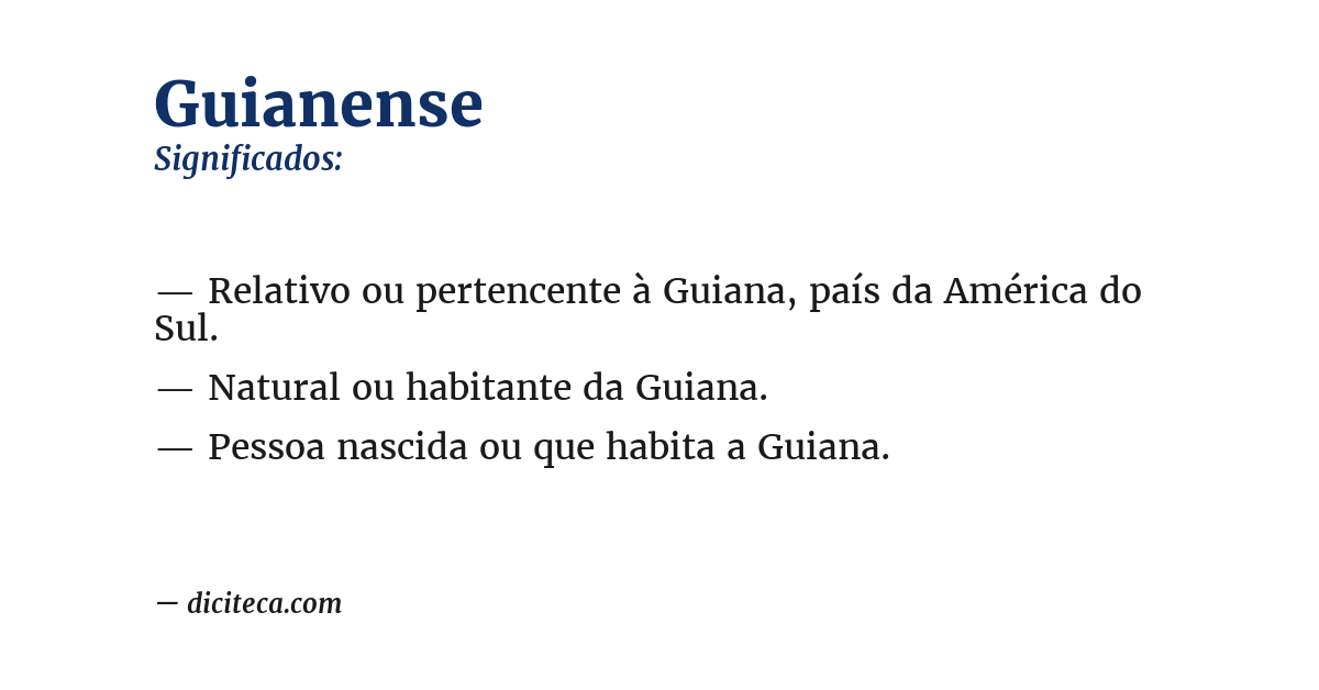 Significado de guianense