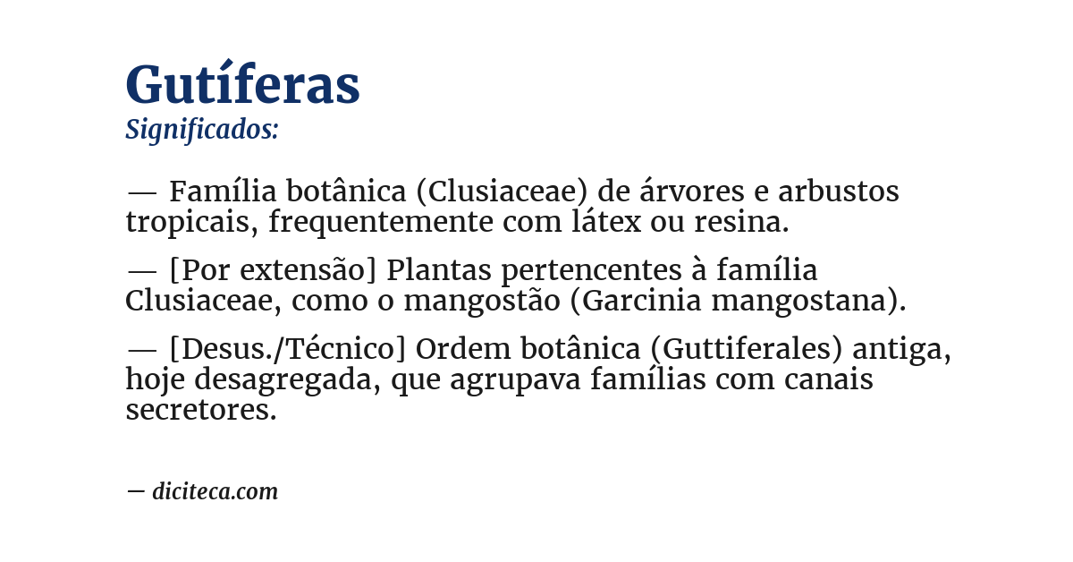 Significado de gutíferas