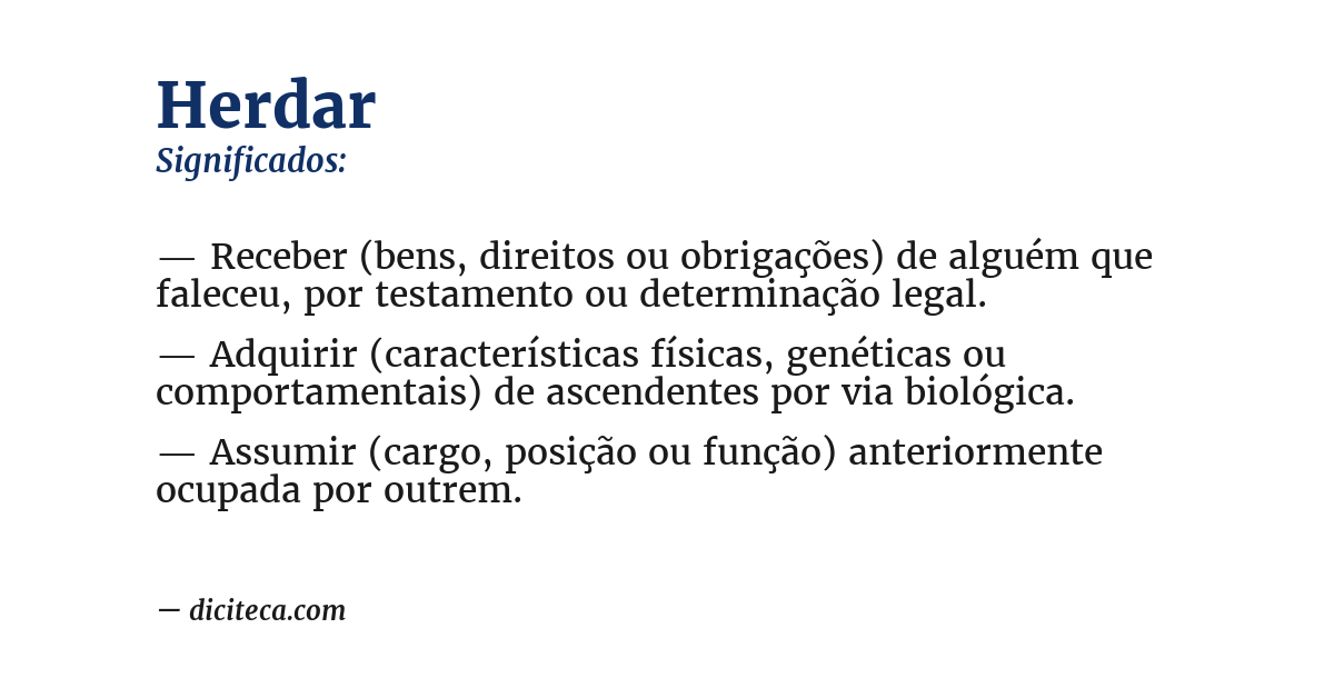 Significado de herdar