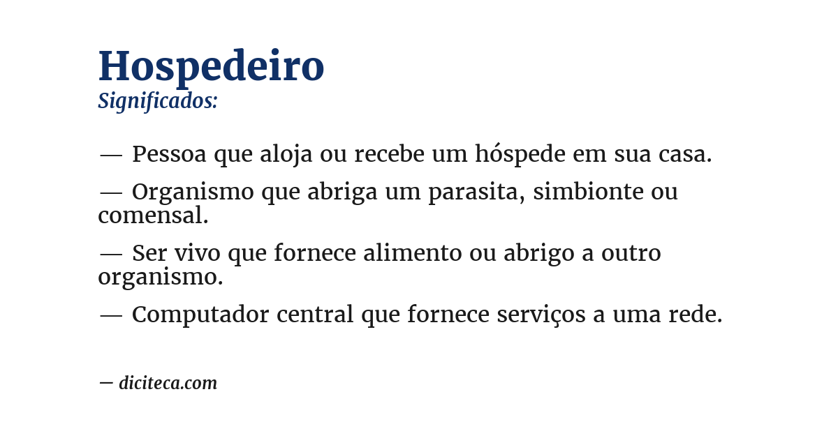 Significado de hospedeiro