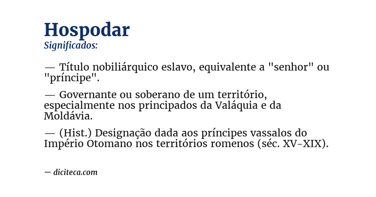 Significado de hospodar