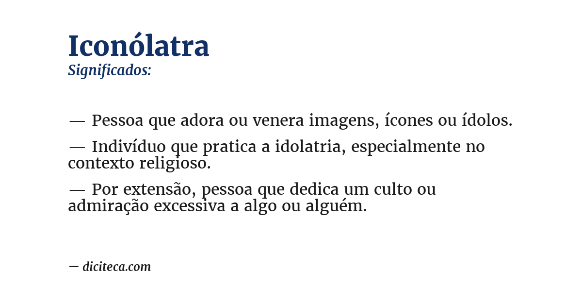 Significado de iconólatra