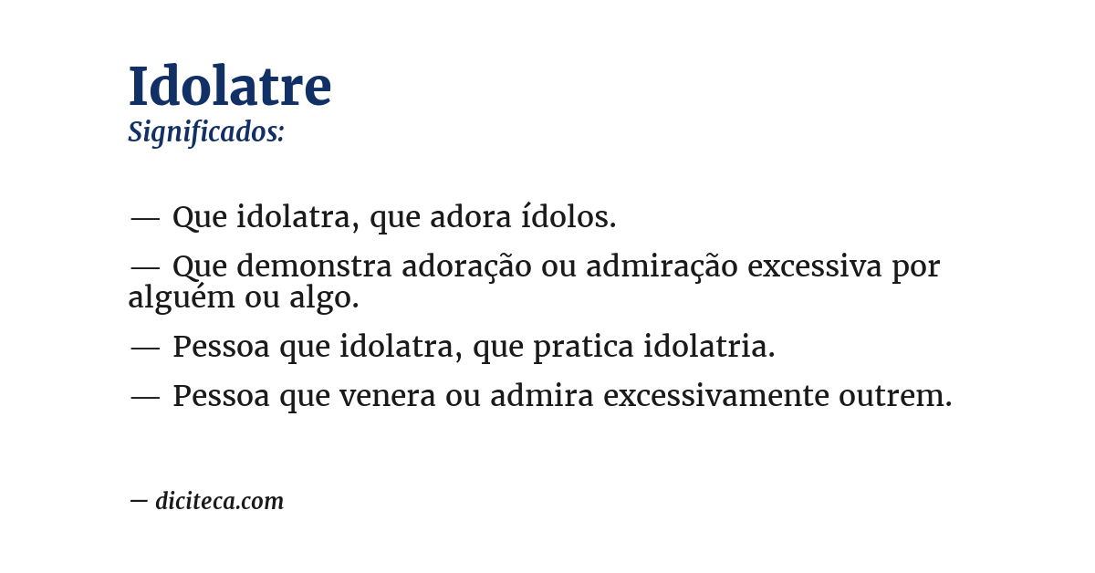 Significado de idolatre