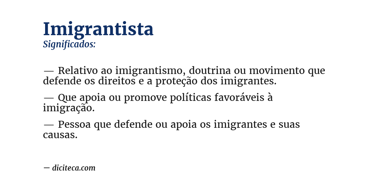 Significado de imigrantista