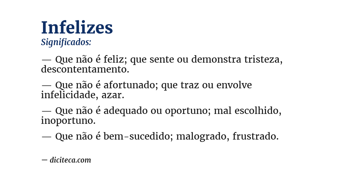 Significado de infelizes