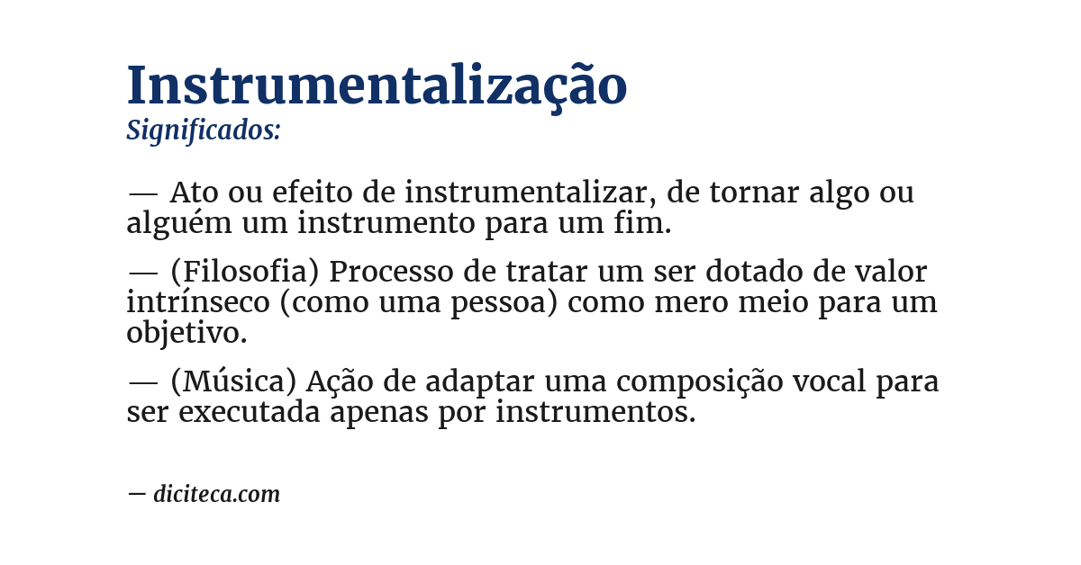 Significado de instrumentalização