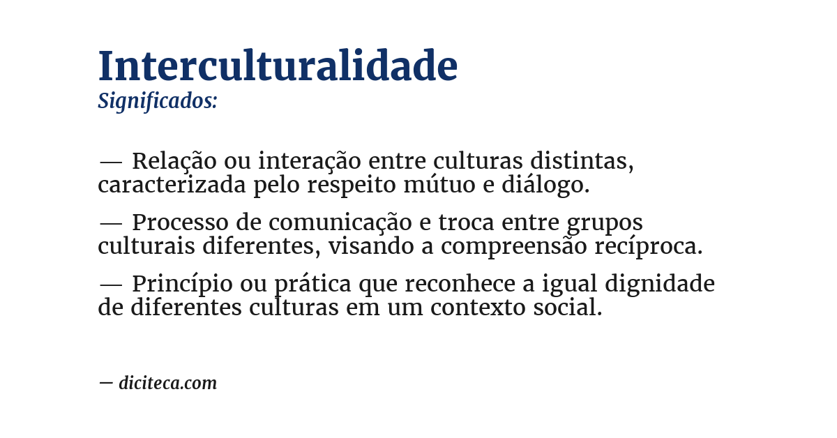 Significado de interculturalidade
