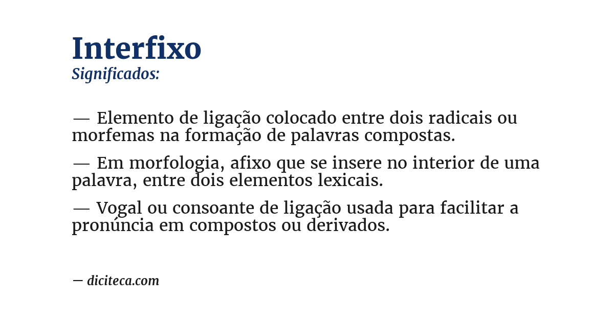 Significado de interfixo