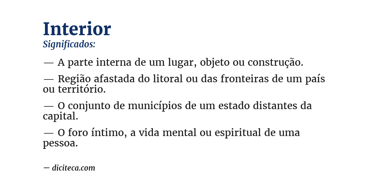 Significado de interior