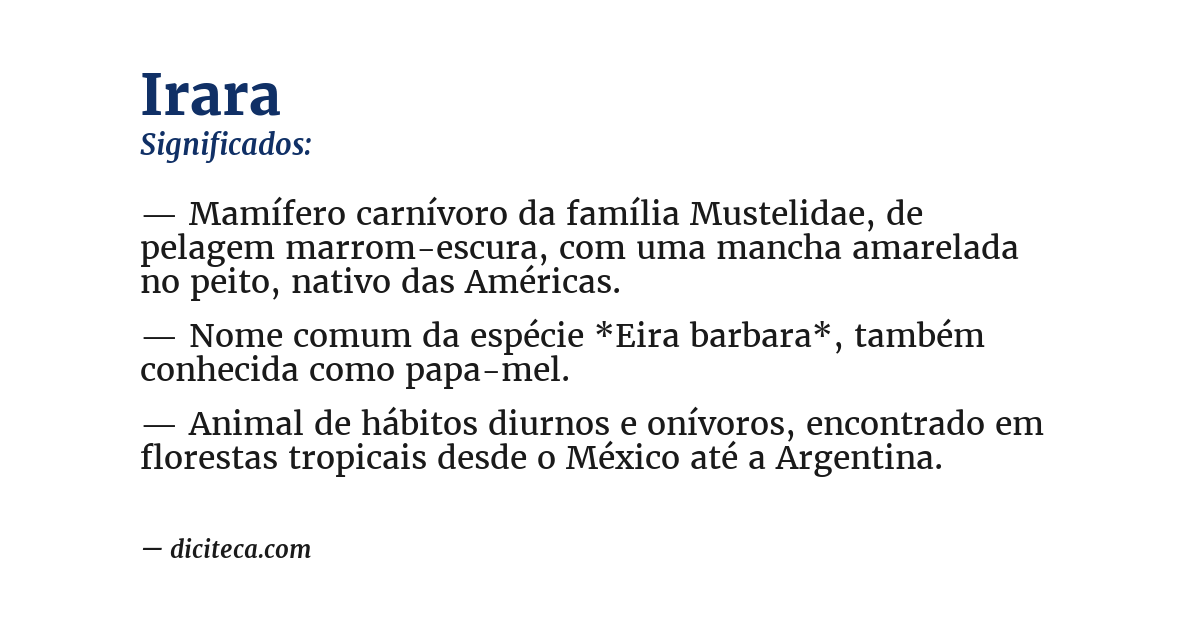 Significado de irara