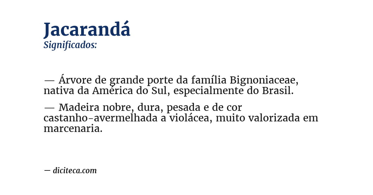Significado de jacarandá
