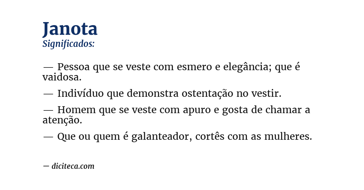 Significado de janota