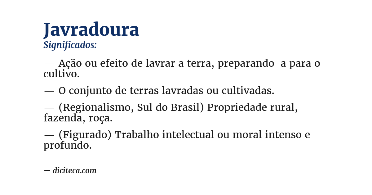 Significado de javradoura