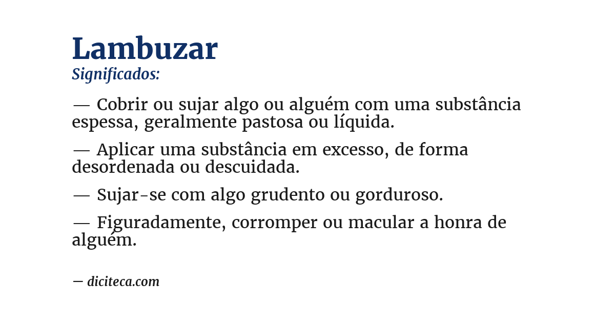 Significado de lambuzar