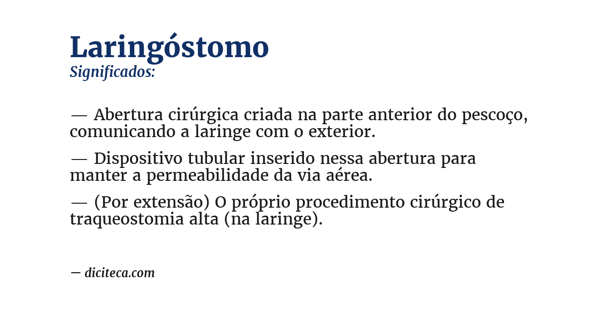 Significado de laringóstomo