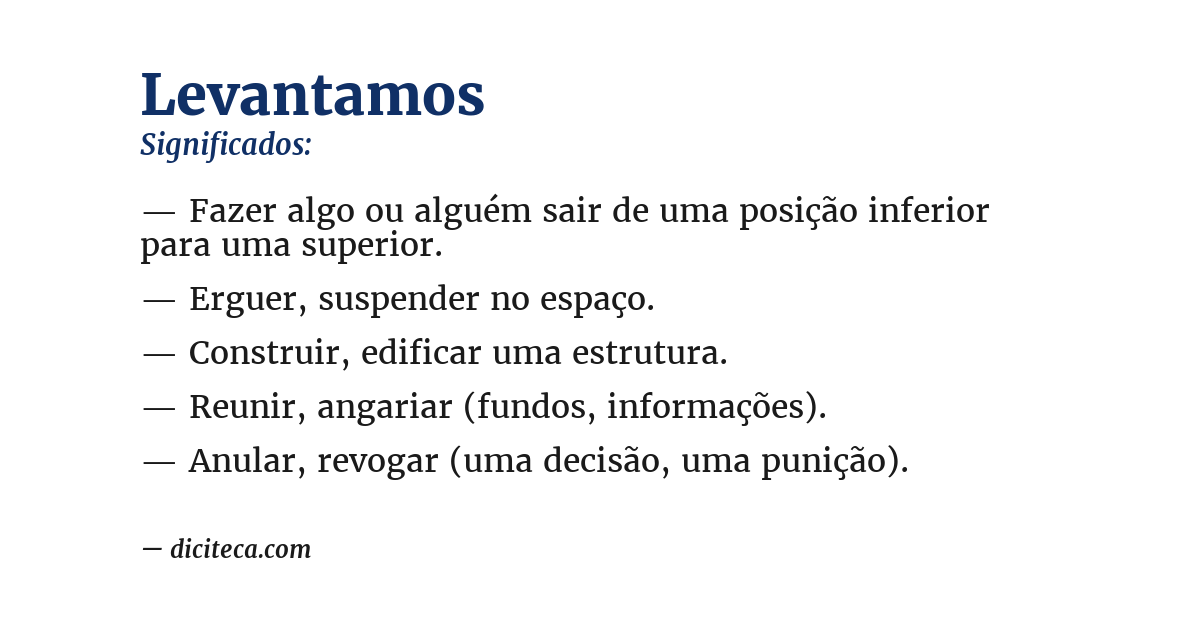 Significado de levantamos