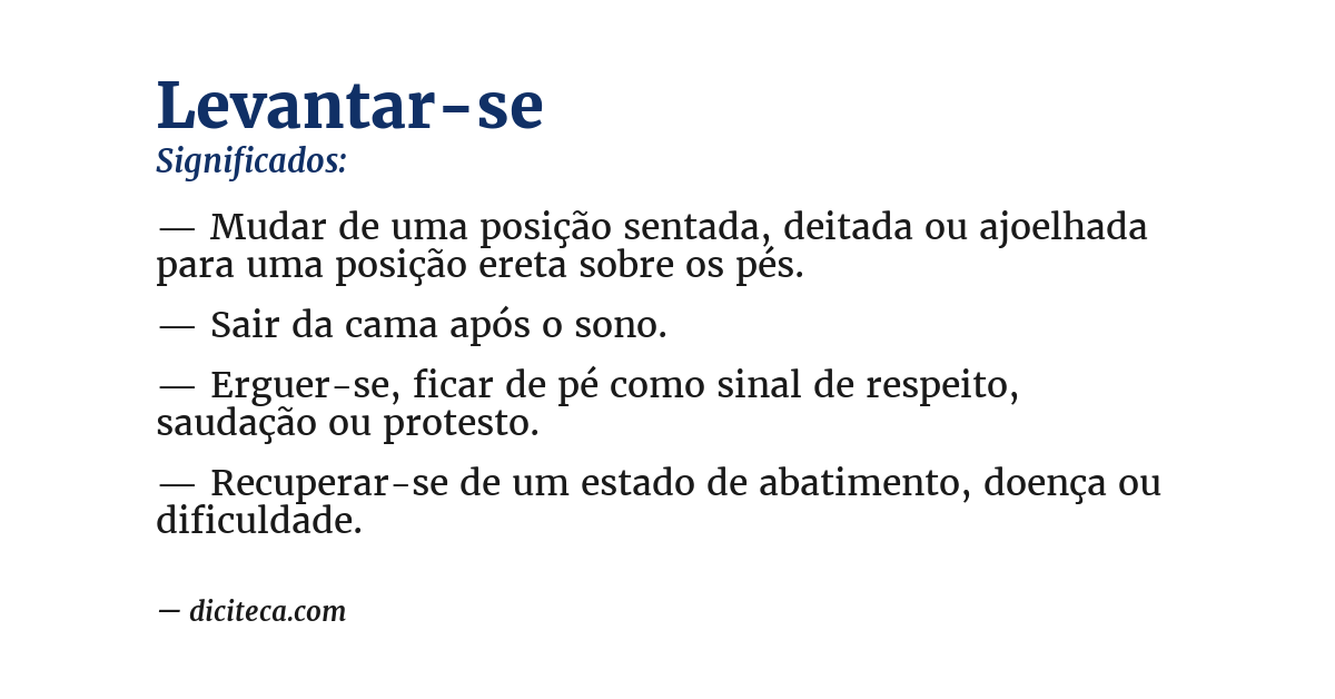 Significado de levantar-se