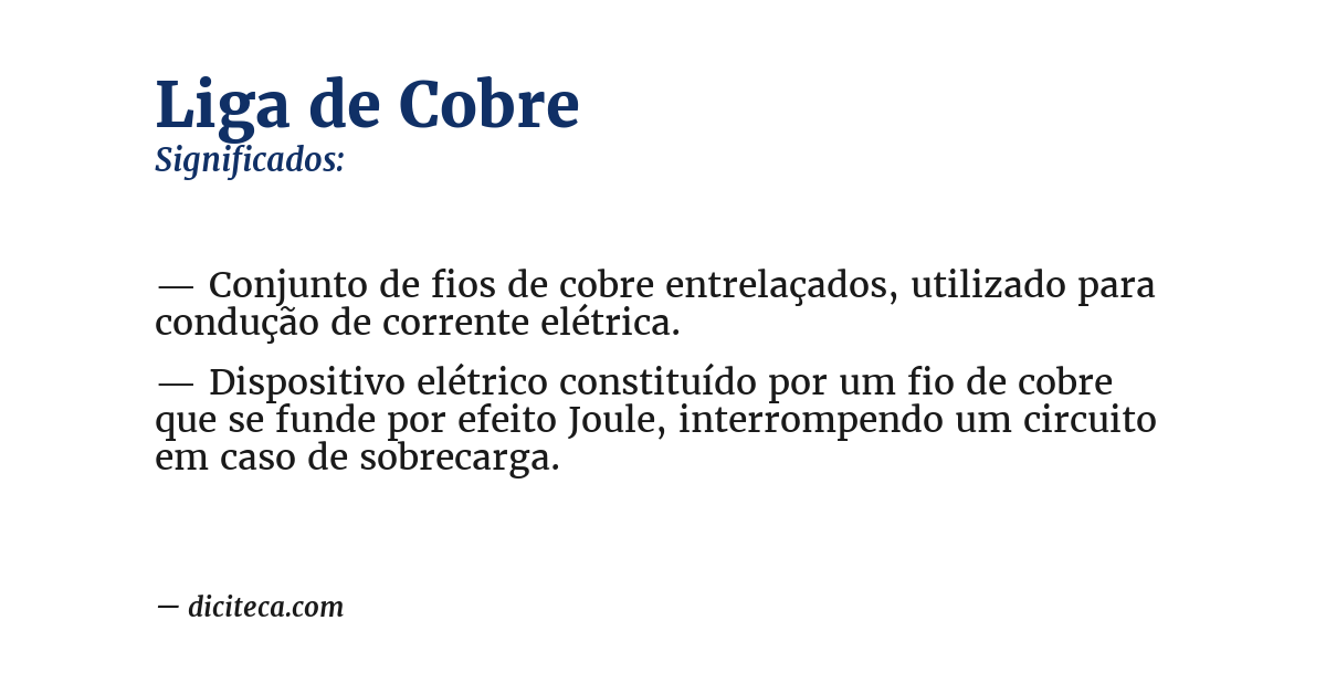 Significado de liga de cobre