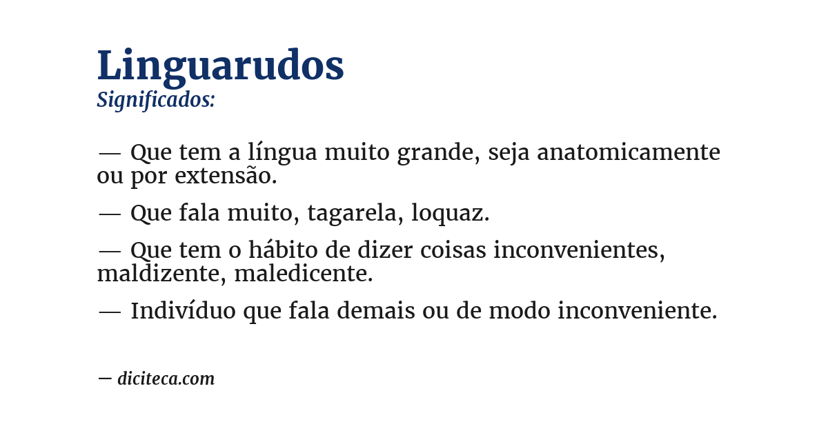 Significado de linguarudos