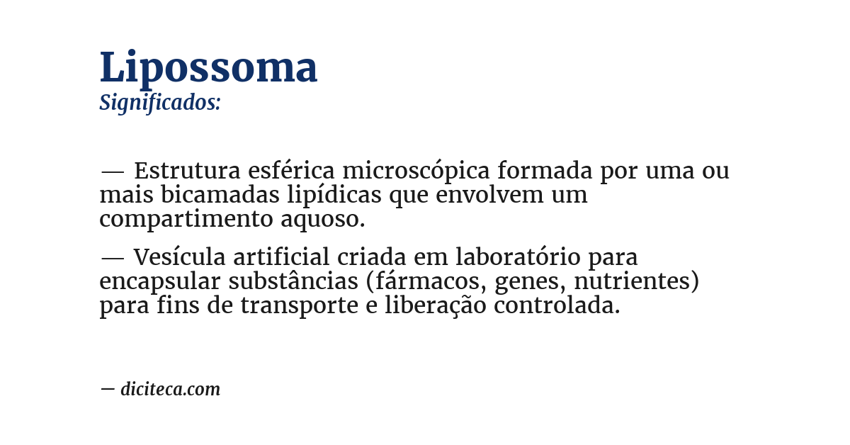 Significado de lipossoma